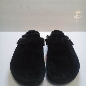Birkenstock suede black clog,mules womens